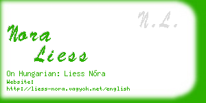 nora liess business card