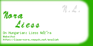 nora liess business card